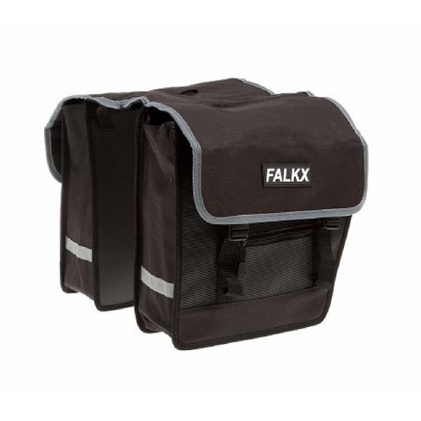 Falkx FALKX Tas dubbel zwart. afmetingen 32x33x13cm. totaal inhoud 26L