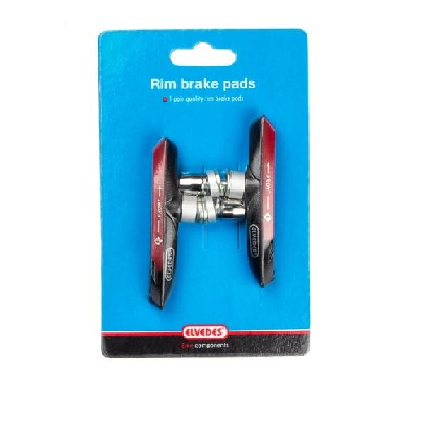 Elvedes Remblokken V-brake 72 x 14 mm zwart 2 stuks