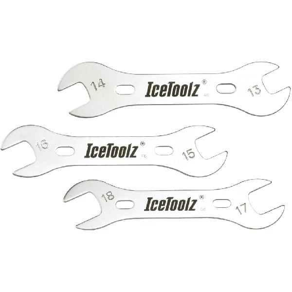 IceToolz Conussleutelset 13/14-15/16-17/18 mm 15 cm zilver/zwart