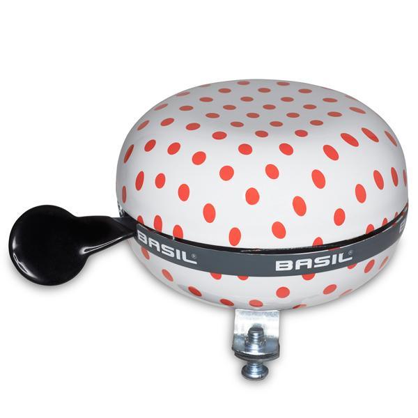 Basil Grote Bel Polkadot Diam.80mm Wit/Rood Stippen