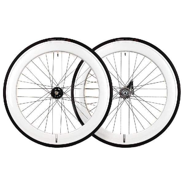 Santafixie Terugtrapem 60mm Wielset + Binnenbanden + Banden - Wit