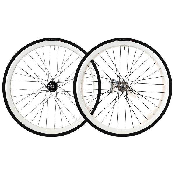 Santafixie Terugtrapem 30mm Wielset + Binnenbanden + Banden - Wit