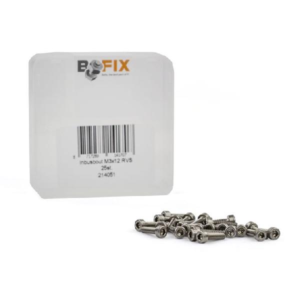 Bofix Doos a 25 inbusbouten m3x12 rvs