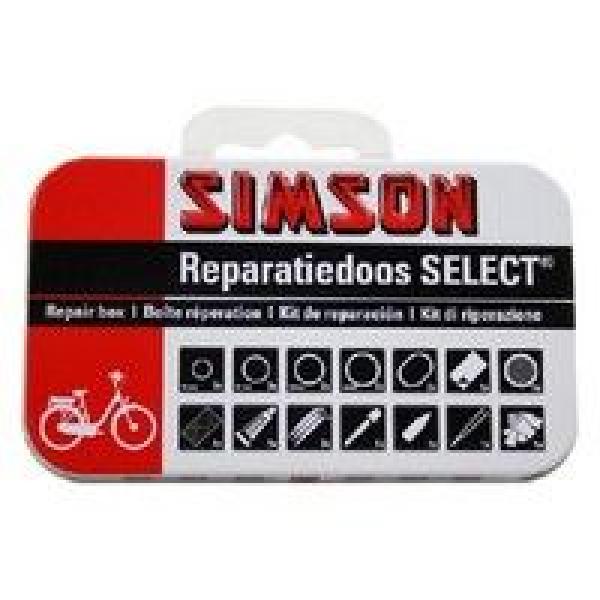 Simson Reparatiedoos Select 12,5 cm aluminium rood/wit 23-delig