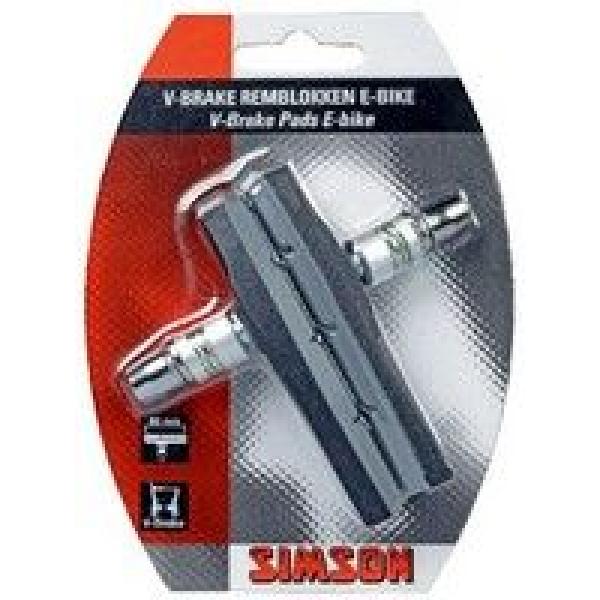 Simson Remblokken V-brake 80 x 13 mm zwart/grijs 2 stuks