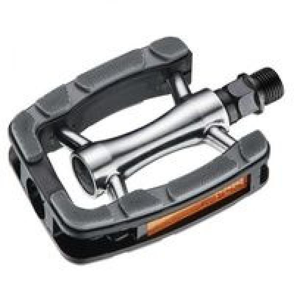 Union Pedalen SP-823, Aluminium non slip. Grijs/zwart. 9/16 draad (hangverpakking)