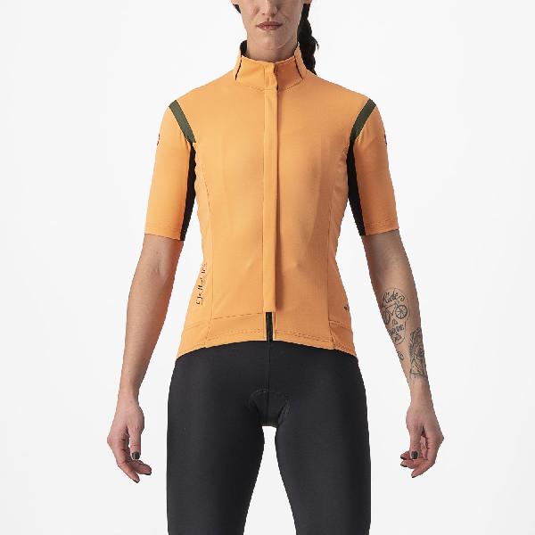 Castelli Gabba RoS 2 fietsjack korte mouw oranje dames L