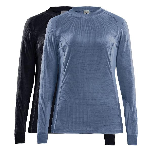 Craft Core Dry baselayer ondershirt lange mouw 2-pack zwart/flow dames M