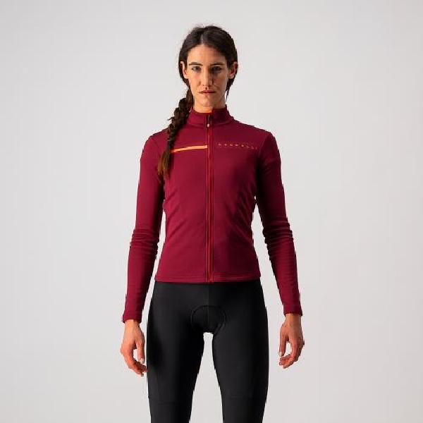 Castelli Sinergia 2 fietsshirt lange mouw bordeaux rood dames L