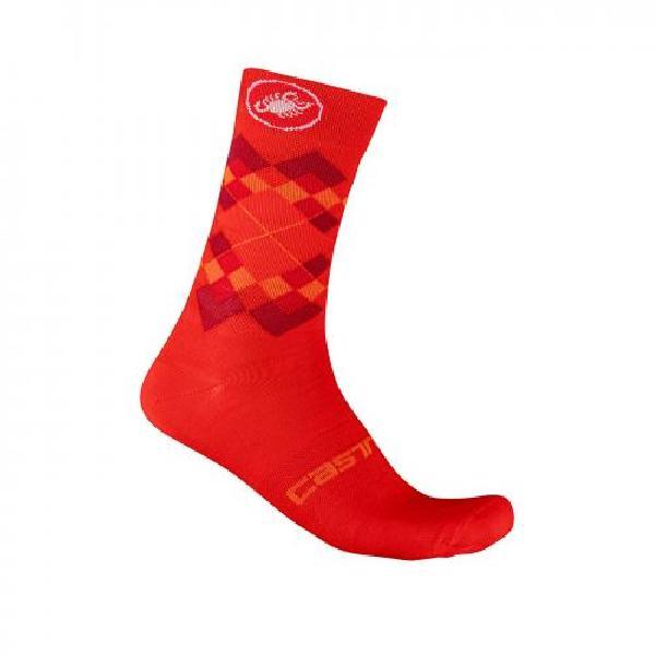 Castelli Rombo 18 fietsokken rood heren L-XL