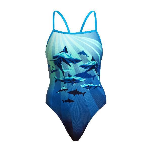 Funkita Shark Bay single strap badpak meisjes 140