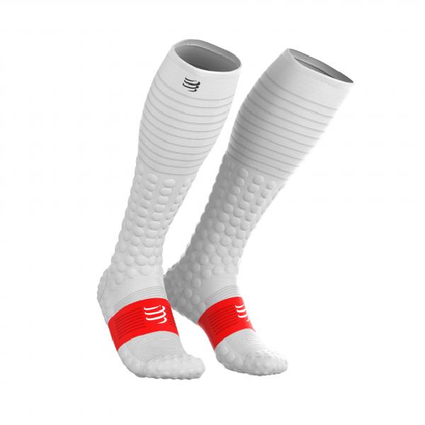 Compressport Full socks race & recovery compressiesokken wit 1M