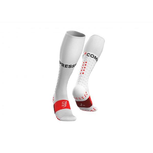 Compressport Full socks Run compressiesokken wit T1