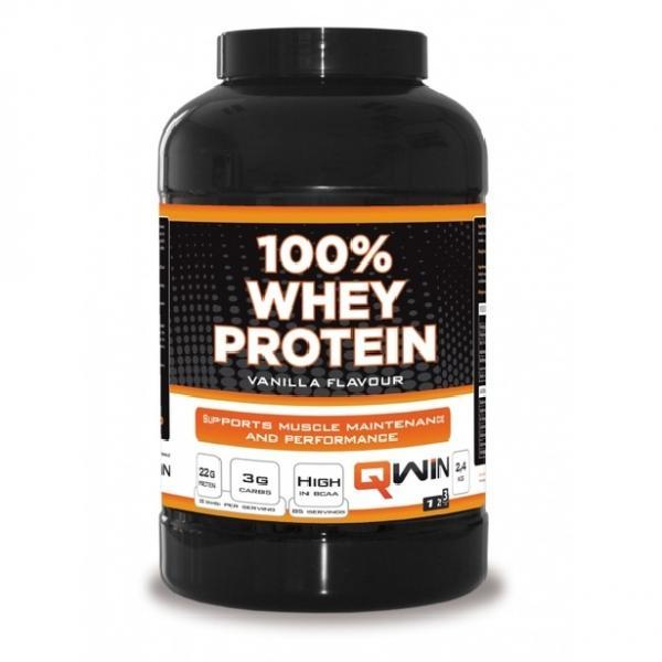 QWIN 100% Whey Protein Aardbei 2400 gram