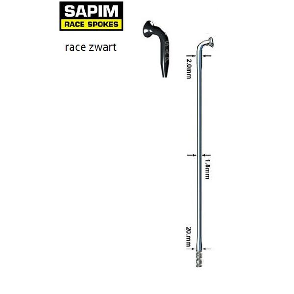 Spaken 14-190 rvs race zwart 14/15 db