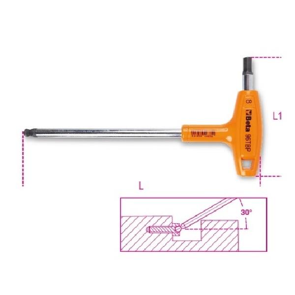 Beta Stiftsleutel 96tbp met kogelkop en handgreep 4.0mm