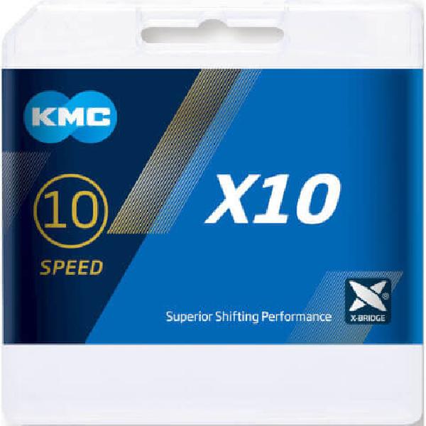 KMC X10 fietsketting 122 schakels zilver/zwart