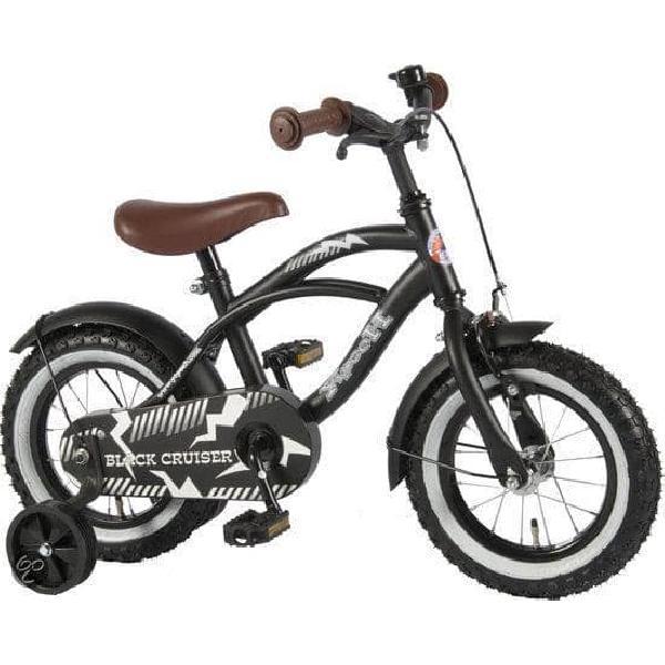 Volare Black Cruiser 12 Inch Jongens Kinderfiets Zwart Mat