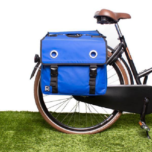 Dubbele fietstas Bisonyl 52L Blauw