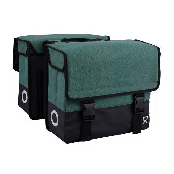 Dubbele Canvas Tas Plus Groen/Matzwart 57L