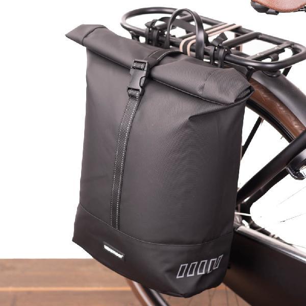 Enkele fietstas Rolltop Recycled 20L Zwart