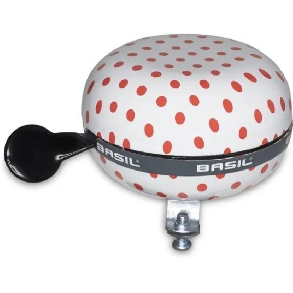 Basil Fietsbel Basil Polkadot Big Bell - wit/rood