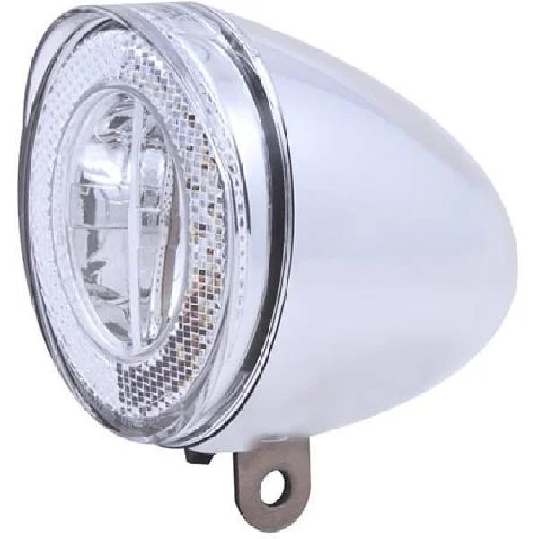 Spanninga Koplamp Spanninga Swingo XB LED met reflector incl. batterijen - Chroom