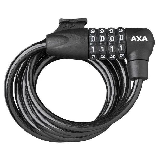 AXA Spiraalkabelslot AXA Rigid Code 180/8 met framehouder - zwart (op kaart)