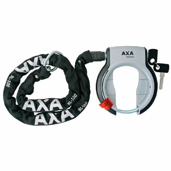 AXA AXA Defender Ringslot Grijs + RLC100 Plus insteekketting Zwart