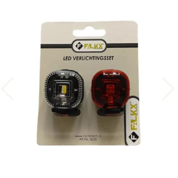 Falkx LED siliconen verlichting set - Zwart - Batterij