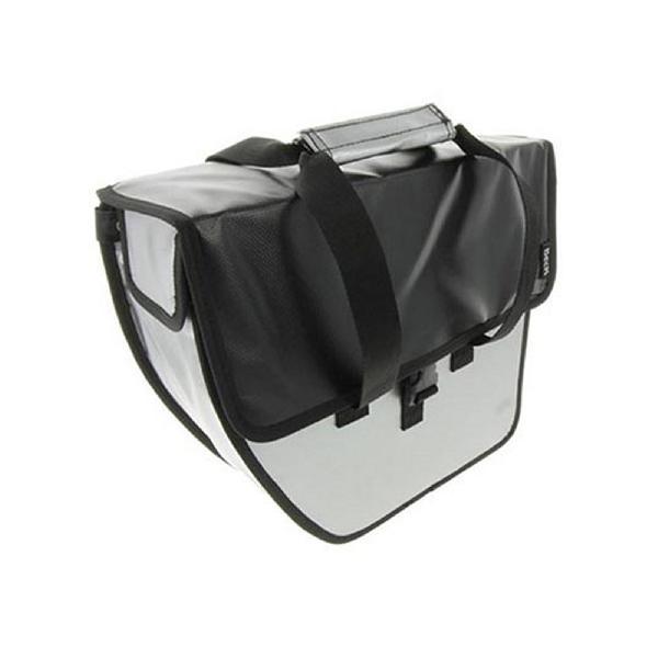 Enkele Shopper Fietstas Chopper Zilver Zwarte Flap