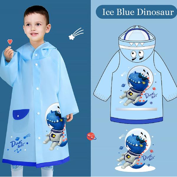 Regenjas / Regenponcho Ice Blue Dinosaur