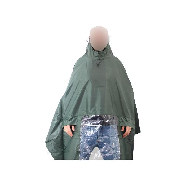 Poncho de luxe , Koplampproof one-size-fits-all Olijf Groen