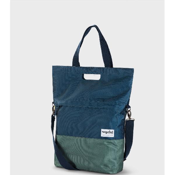 shoppertas 20L recycled blauw groen