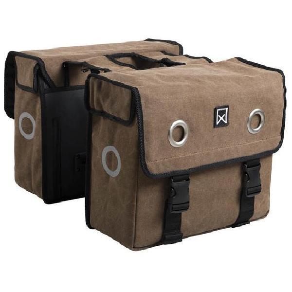 Dubbele fietstas Canvas Tas 30L Bruin