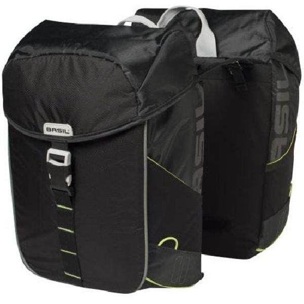 Dubbele fietstas Miles Double bag 32L Black lime