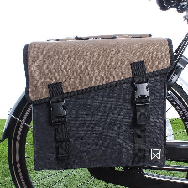 Dubbele fietstas Canvas Tas 101 30L Bruin/Zwart