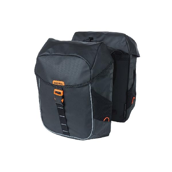 Dubbele fietstas Miles Tarpaulin Double bag 34L Zwart/oranje