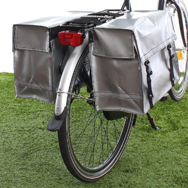 Dubbele fietstas Zilver 46L