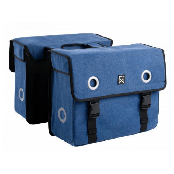 Dubbele fietstas Canvas Tas 30L Blauw