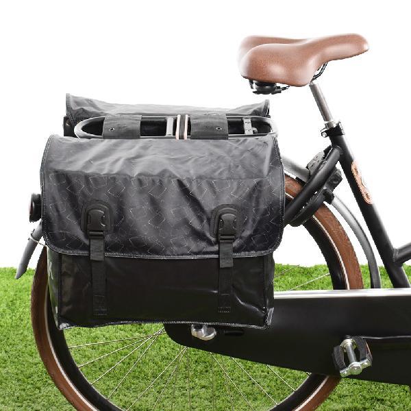 Dubbele fietstas Classic Gold Rectangles 46L