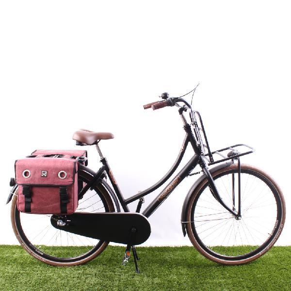 Dubbele fietstas Canvas Tas 30L Paarsrood