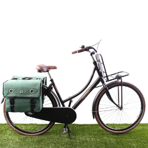 Dubbele fietstas Canvas Tas 52L Groen