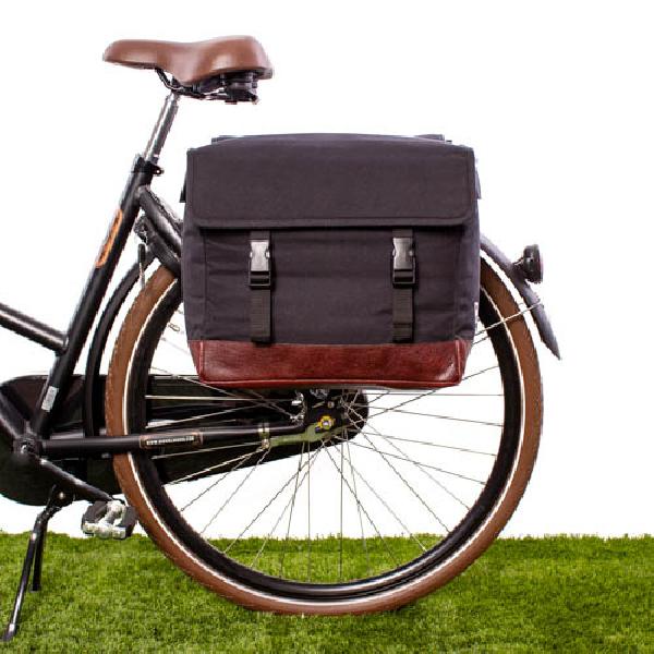 Dubbele fietstas Natural 38L Zwart