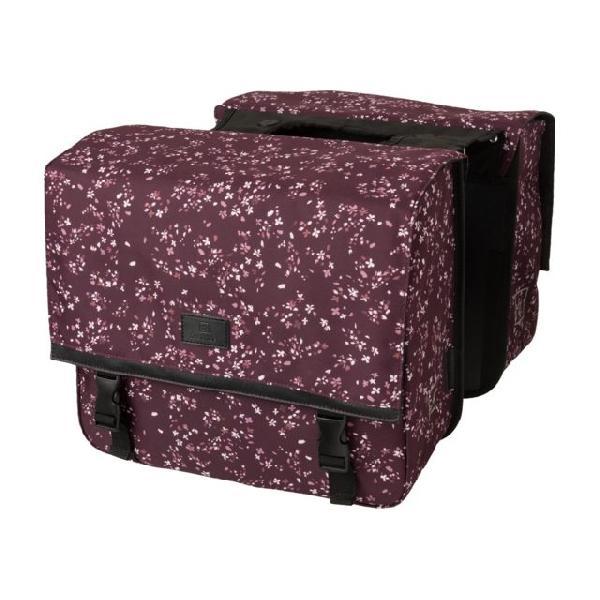 Dubbele fietstas Nara Mini Flower Aubergine 33L