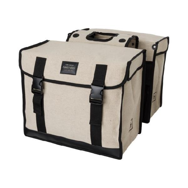 Dubbele fietstas Canvas Jute/Katoen 56L Naturel