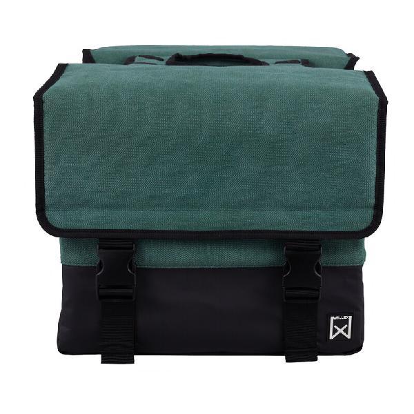 Dubbele Canvas Tas Plus Groen/Matzwart 48L