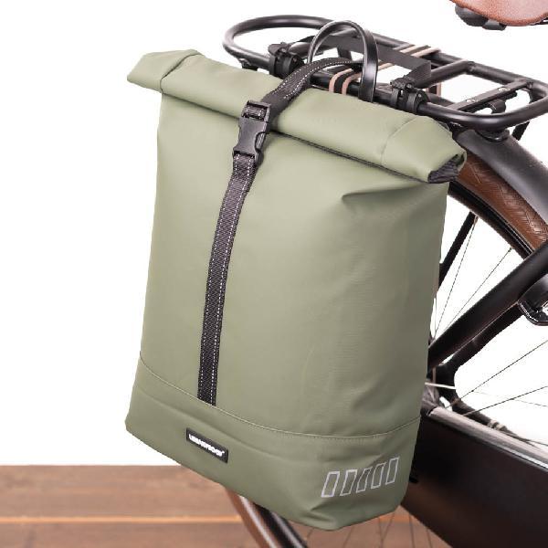 Enkele fietstas Rolltop Recycled 20L Groen