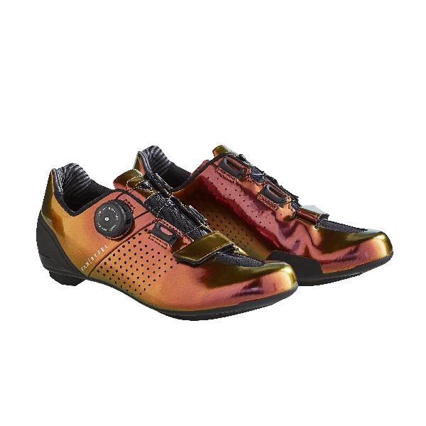 Fietsschoenen dames van rysel roadr 520 bordeaux glanzend