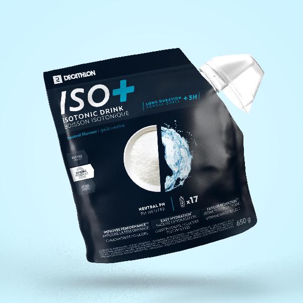 Poeder voor isotone sportdrank iso+ smaakloos 650 g